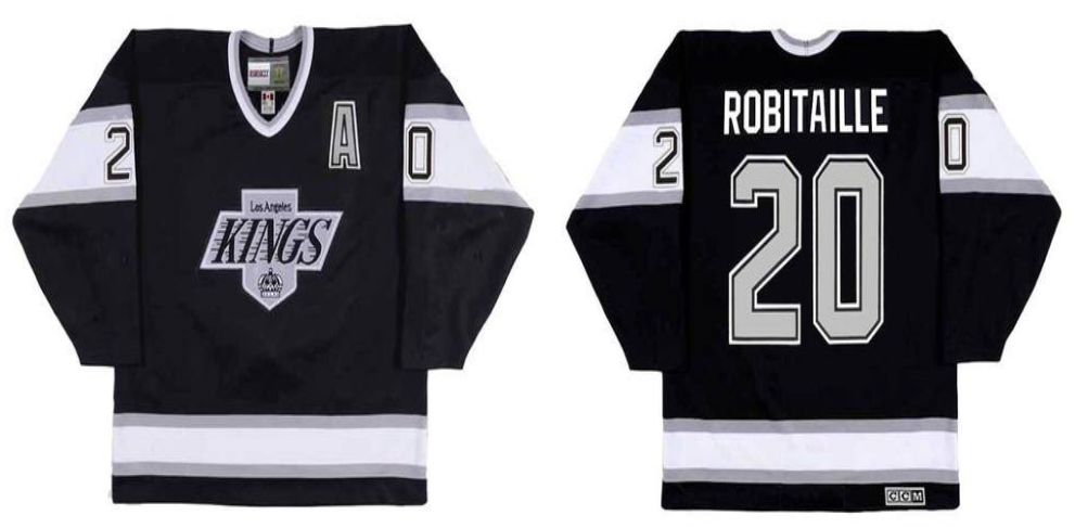 2019 Men Los Angeles Kings 20 Robitaille Black CCM NHL jerseys